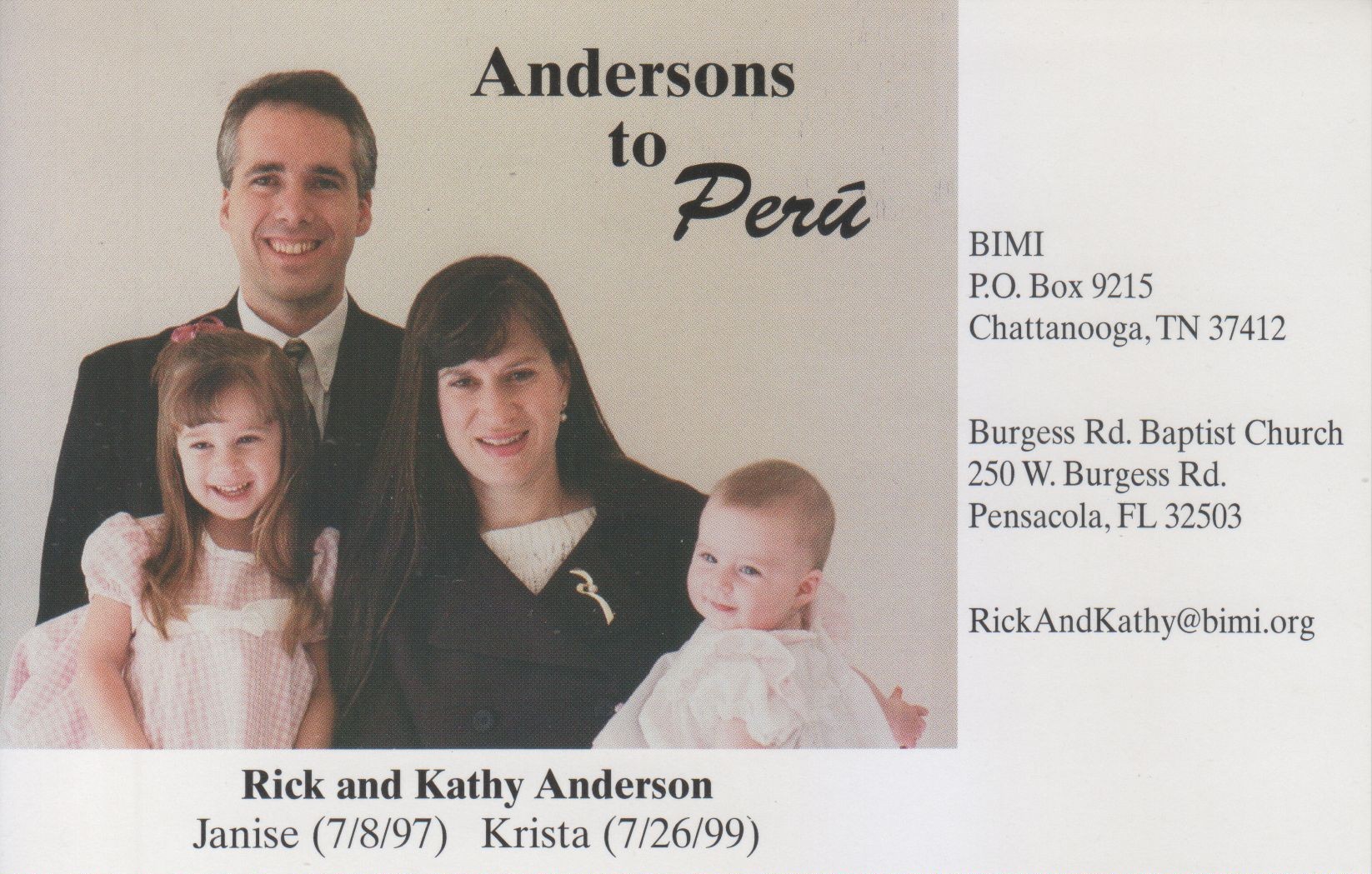 Prayer Card 1999